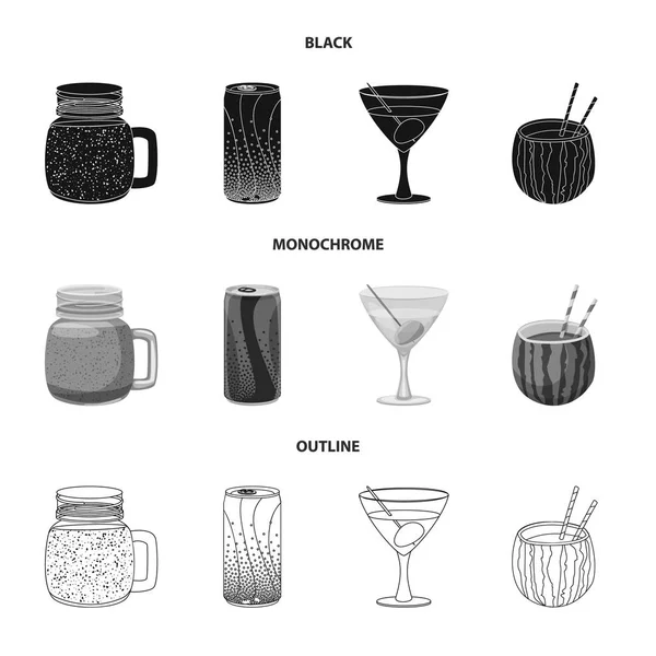 Conception vectorielle de boisson et icône de bar. Collection de boissons et icône de vecteur de fête pour le stock . — Image vectorielle