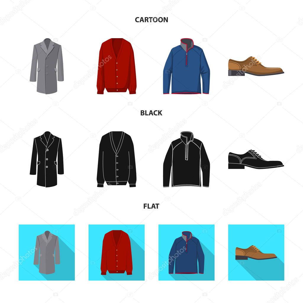 Isolated object of man and clothing symbol. Collection of man and wear vector icon for stock.