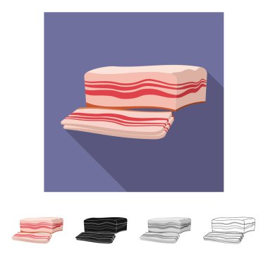 Eti ve jambon logo vektör tasarımı. Et ve web için hisse senedi simgesi yemek koleksiyonu.