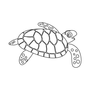 Deniz ve hayvan logosu yalıtılmış nesne. Deniz ve deniz hisse senedi vektör çizim koleksiyonu.