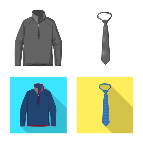 Vector illustration of man and clothing sign. Set of man and wear vector icon for stock. — Stock Vector