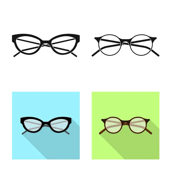 Objeto aislado de gafas y logotipo del marco. Colección de gafas y símbolo de stock accesorio para web . — Archivo Imágenes Vectoriales