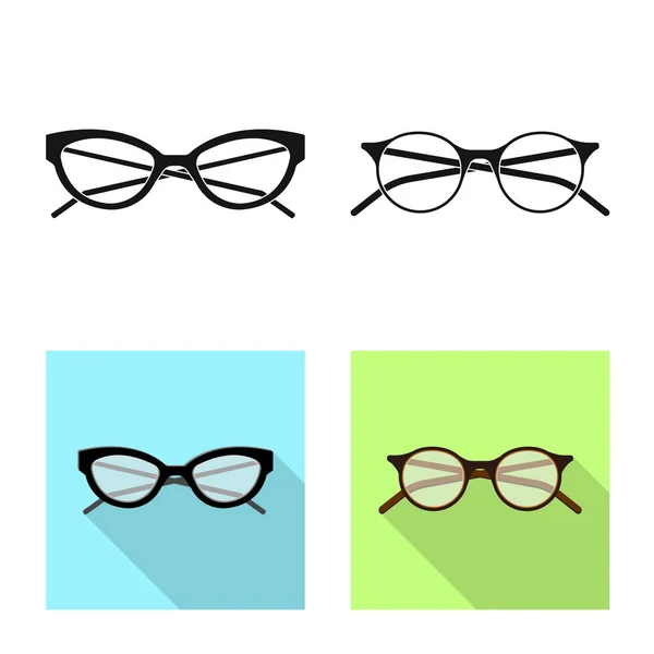 Isolated object of glasses and frame logo. Collection of glasses and accessory stock symbol for web. — Stock Vector