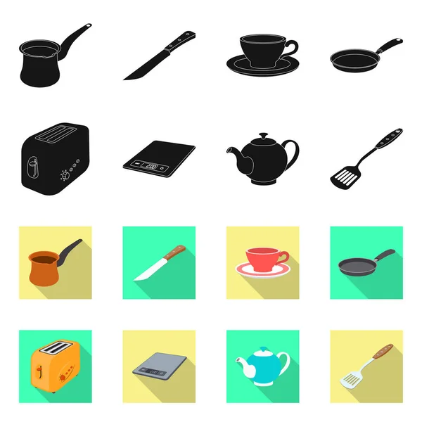 Conception vectorielle de la cuisine et le symbole de cuisson. Collection de symboles de stock de cuisine et d'appareils pour le web . — Image vectorielle