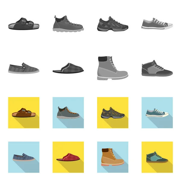 Illustration vectorielle du logo homme et pied. Ensemble de l'homme et porter le symbole de stock pour le web . — Image vectorielle