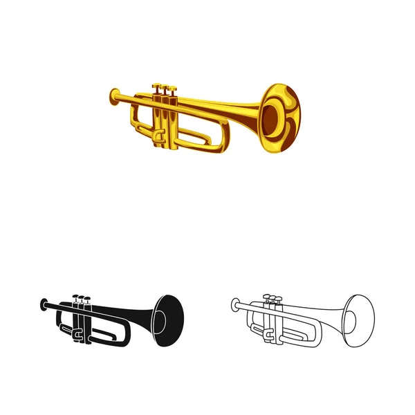 Vector ontwerp van muziek en melodie symbool. Collectie van muziek en instrument aandelensymbool voor web. — Stockvector