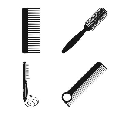 Fırça ve saç logo vektör Illustration. Fırça ve saç fırçası hisse senedi simgesi için web topluluğu.