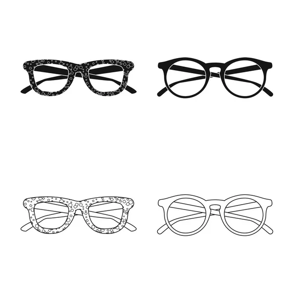 Ilustración vectorial de gafas y gafas de sol icono. Colección de gafas y accesorio icono vectorial para stock . — Vector de stock