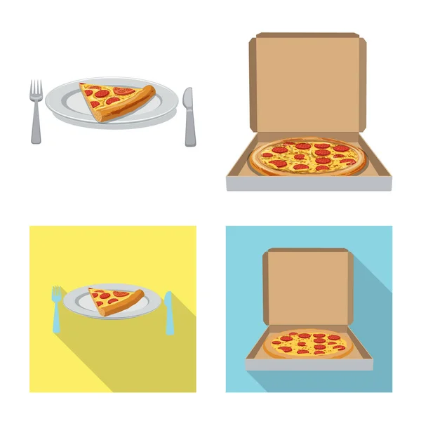Vector design of pizza and food symbol. Set of pizza and italy stock symbol for web. — Stock Vector