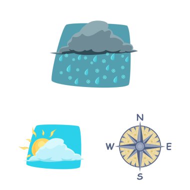 Hava ve İklim logo vektör Illustration. Hava ve bulut hisse senedi vektör çizim topluluğu.