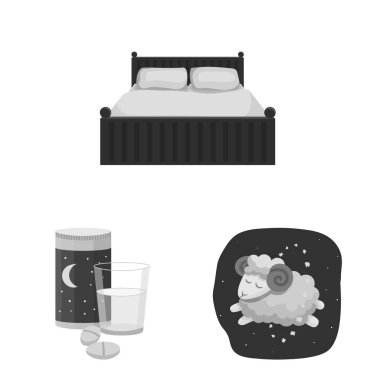 Rüyalar ve gece logo vektör tasarımı. Rüyalar ve yatak odası hisse senedi vektör çizim koleksiyonu.