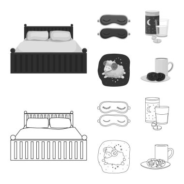 Rüyalar ve gece simge vektör çizimi. Rüyalar ve yatak odası hisse senedi vektör çizim.