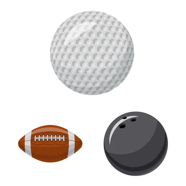 Vectorillustratie van sport en bal pictogram. Set van sport en atletische aandelensymbool voor web. — Stockvector