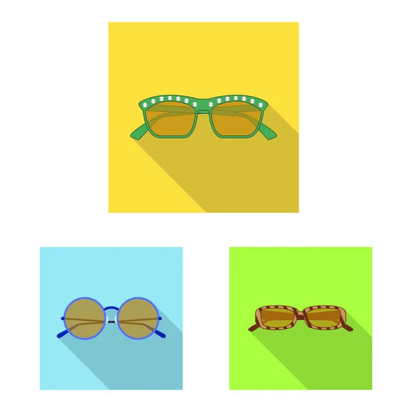 Vector illustration of glasses and sunglasses icon. Set of glasses and accessory stock vector illustration. — Stock Vector