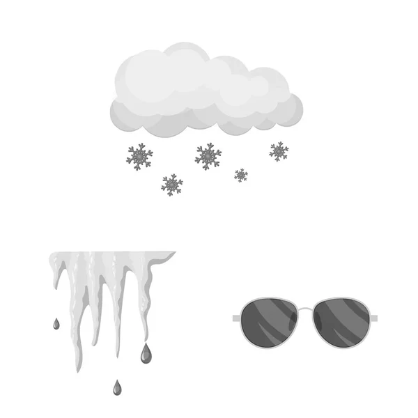 Objet isolé de l'icône météo et climatique. Collection d'icônes vectorielles météo et nuage pour stock . — Image vectorielle