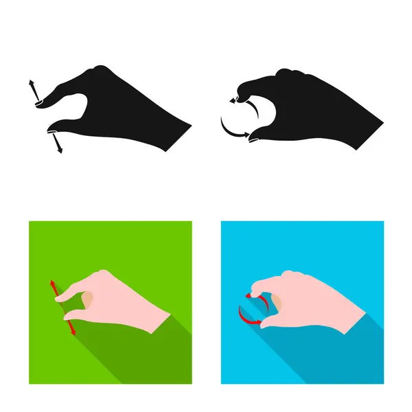 Diseño vectorial de pantalla táctil y signo de mano. Conjunto de pantalla táctil e icono de vector táctil para stock . — Vector de stock