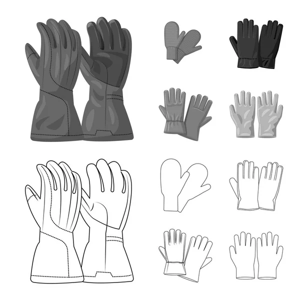 Conception vectorielle de gant et symbole d'hiver. Collection d'icône vectorielle de gant et d'équipement pour stock . — Image vectorielle
