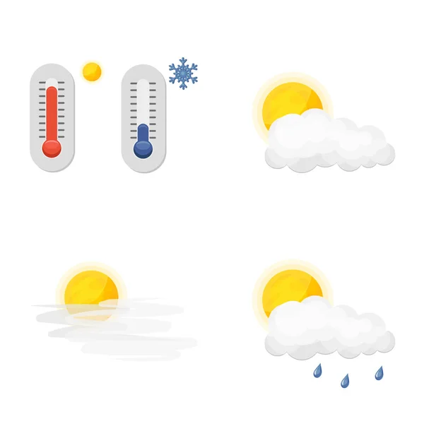 Isolerade objekt av väder och klimat symbol. Samling av väder och molnet vektor ikonen för lager. — Stock vektor