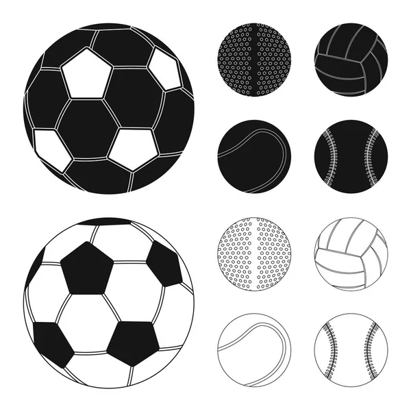 Objeto aislado de deporte y signo de pelota. Colección de deporte e ilustración de vector de stock atlético . — Vector de stock