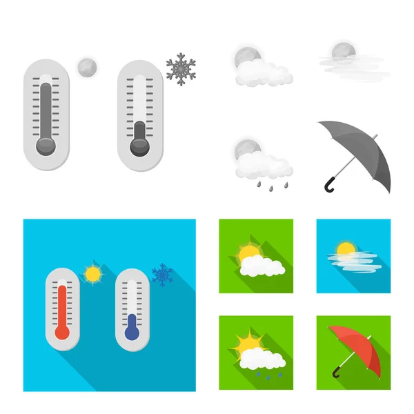 Ilustración vectorial del tiempo y el clima icono. Conjunto de ilustración de vectores de tiempo y nube . — Archivo Imágenes Vectoriales