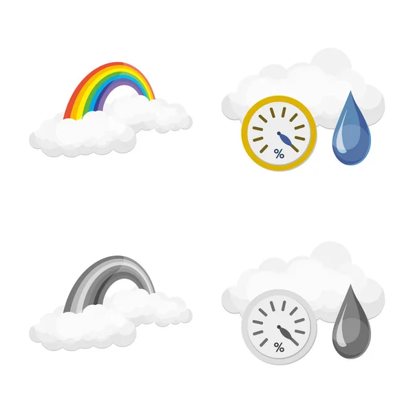 Oggetto Isolato Clima Clima Logo Raccolta Icone Meteo Vettoriali Cloud — Vettoriale Stock
