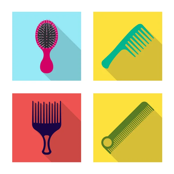 Design vetorial de escova e símbolo de cabelo. Conjunto de escova e escova de cabelo símbolo de estoque para web . —  Vetores de Stock