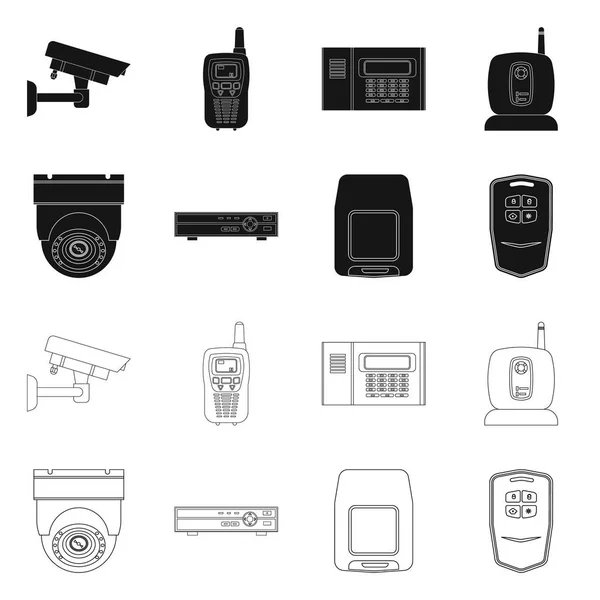 Ilustración vectorial del logotipo de la oficina y la casa. Colección de oficina y sistema de símbolo de stock para la web . — Vector de stock