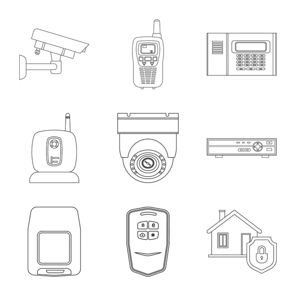 Ilustración vectorial del icono de la oficina y la casa. Conjunto de símbolo de stock de oficina y sistema para web . — Vector de stock