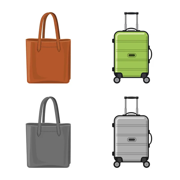 Diseño vectorial de maleta y símbolo de equipaje. Colección de maletas y símbolos de viaje para web . — Vector de stock