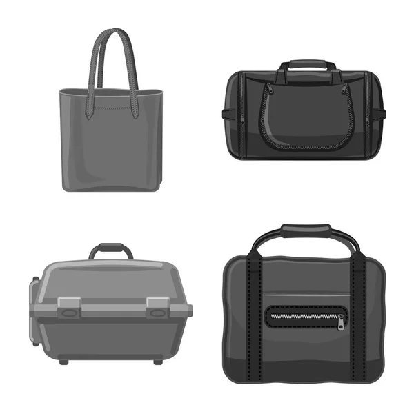 Ilustración vectorial del icono de maleta y equipaje. Colección de maletas y símbolos de viaje para web . — Archivo Imágenes Vectoriales