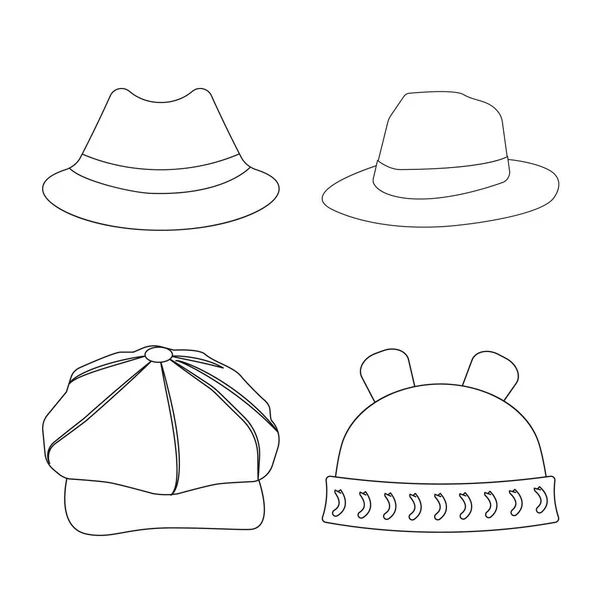 Conception vectorielle du couvre-chef et de l'icône du chapeau. Ensemble de couvre-chef et icône vectorielle accessoire pour stock . — Image vectorielle