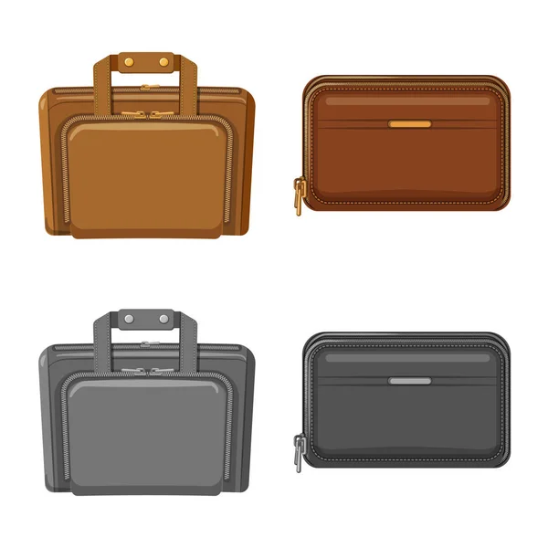 가방과 수하물 상징의 벡터 디자인입니다. 주식에 대 한 가방과 여행 벡터 아이콘의 컬렉션. — 스톡 벡터