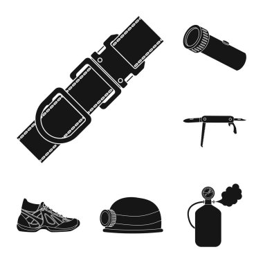 Dağcılık ve tepe simge vektör tasarımı. Kamp ve dağcılık topluluğu stok vektör çizim.