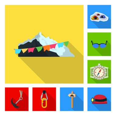 Dağcılık ve en yüksek işareti tasarımı vektör. Dağcılık ve kamp stok vektör çizim.