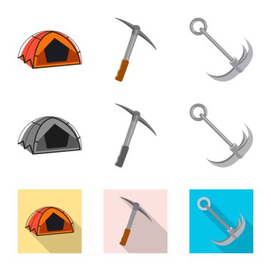 Dağcılık ve en yüksek işareti yalıtılmış nesne. Kamp ve dağcılık Topluluğu web için hisse senedi simgesi.