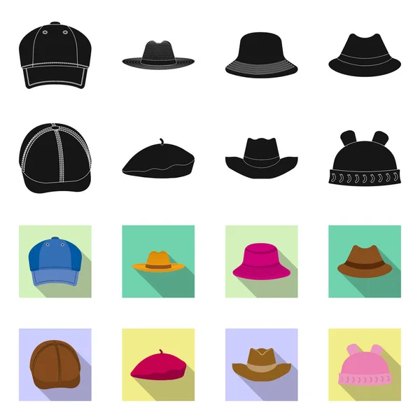帽子とキャップのロゴの孤立したオブジェクト。帽子やアクセサリーの株式ベクトル イラスト集. — ストックベクタ