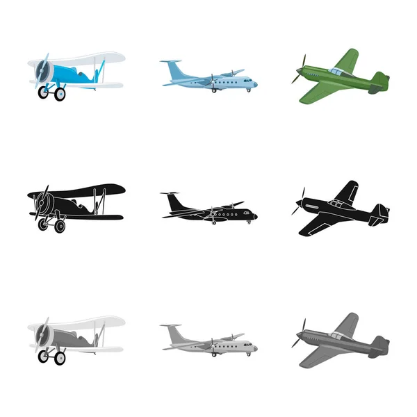 Conception Vectorielle Avion Panneau Transport Ensemble Illustration Vectorielle Plan Ciel — Image vectorielle