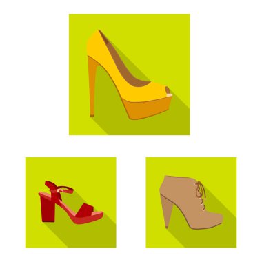 Ayakkabı ve kadın simge vektör Illustration. Ayakkabı gibi ayarla ve stok vektör çizim ayak.