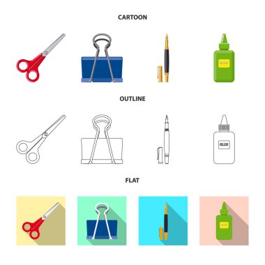 Office tasarım vektör ve işaret verin. Ofis ve okul vektör simgesini hissenin topluluğu.