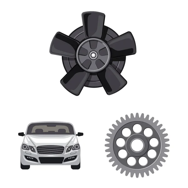 Objeto aislado de auto y parte icono. Conjunto de auto y coche icono vectorial para stock . — Vector de stock