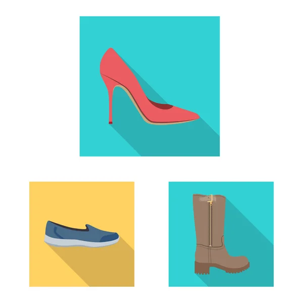 鞋类和妇女标志的矢量设计。鞋类和足部股票矢量图集. — 图库矢量图片