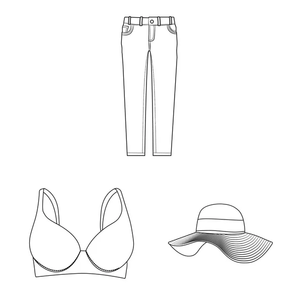 Diseño vectorial del logotipo de la mujer y la ropa. Colección de mujer y desgaste símbolo de stock para la web . — Vector de stock