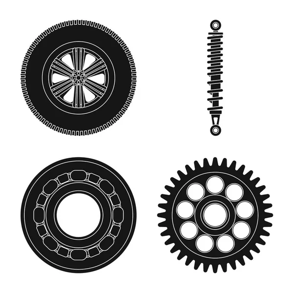 Ontwerp van automatische vector en deel van de teken. Set van auto en auto vector pictogram voor voorraad. — Stockvector