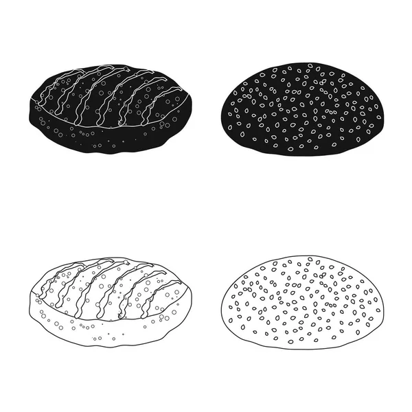 Векторная иллюстрация логотипа бургера и сэндвича. Коллекция гамбургеров и ломтиков фондового символа для веб . — стоковый вектор