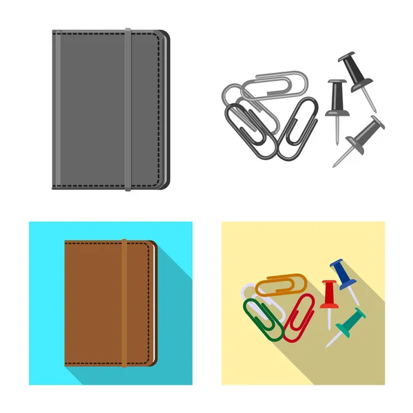 Vektorillustration av office och leverans symbol. Samling av kontor och skola vektor ikonen för lager. — Stock vektor