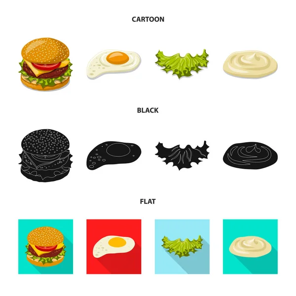 Векторный дизайн гамбургера и логотипа сэндвича. Набор гамбургеров и ломтиков символа запаса для веб . — стоковый вектор