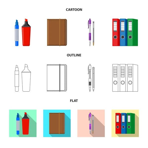 Ilustración vectorial del letrero de oficina y suministro. Colección de oficina y escuela símbolo de stock para la web . — Vector de stock