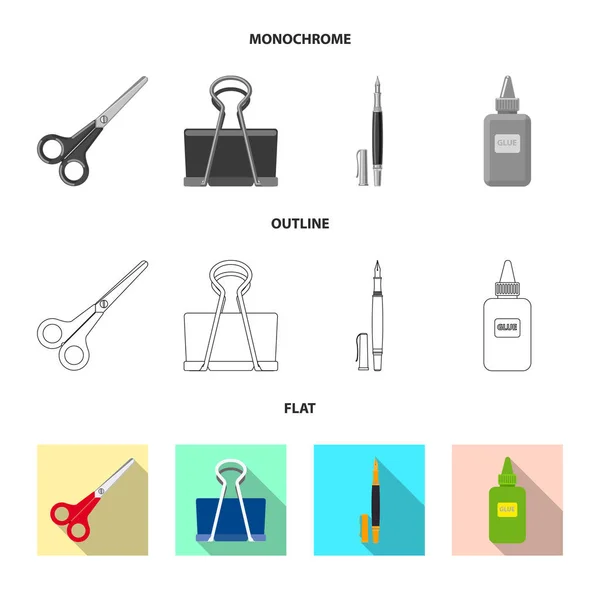 Ізольований об'єкт офісу та значка постачання. Набір офісних та шкільних символів для Інтернету . — стоковий вектор