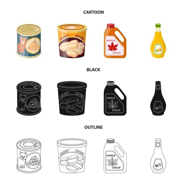 罐头和食物标志的被隔绝的对象。网络的 can 和包装股票符号集. — 图库矢量图片