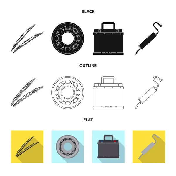 Objeto isolado de auto e sinal de parte. Conjunto de auto e carro símbolo de estoque para web . —  Vetores de Stock